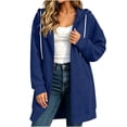thumbnail image 3 of FAHUOMU Women Zip Up Hoodies Long Sleeve Drawstring Pleated Oversized Sweatshirts Fashion Fall Winter Jackets With Pockets, 3 of 6