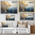 thumbnail image 4 of Designart "Blue And Gold Minimalist Forest" Forest Floater Framed Canvas Art Print, 4 of 5