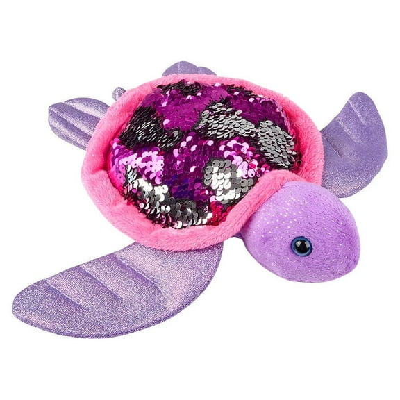 10" Sequinimals Sequin Sea Turtle Plush Stuffed Animal Reversible Hot Pink