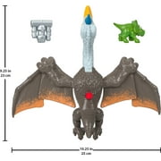 Imaginext Jurassic World Dominion Quetzal Dinosaur Toy with Soaring Action, 3 Piece Preschool Toys