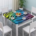 thumbnail image 2 of Colorful Zebra Tablecloth with Gradient Stripes, Rainbow Zebra Pattern, Cute Cartoon Zebra Design, Black and White Print, Aesthetic Animal Table Decor, 2 of 5
