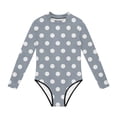 thumbnail image 3 of Swimsuit for Girls, Long Sleeve One Piece Rashguard, Solid Color Beach Vacation Swimsuit for Kids 2-13 Years, 3 of 7