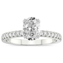2 Carat IGI Certified Oval Shape Lab Grown Diamond Engagement Ring | 14K White Gold | Serena Eternity Lab Diamond Ring | FG-VS1-VS2 Quality Friendly Diamonds