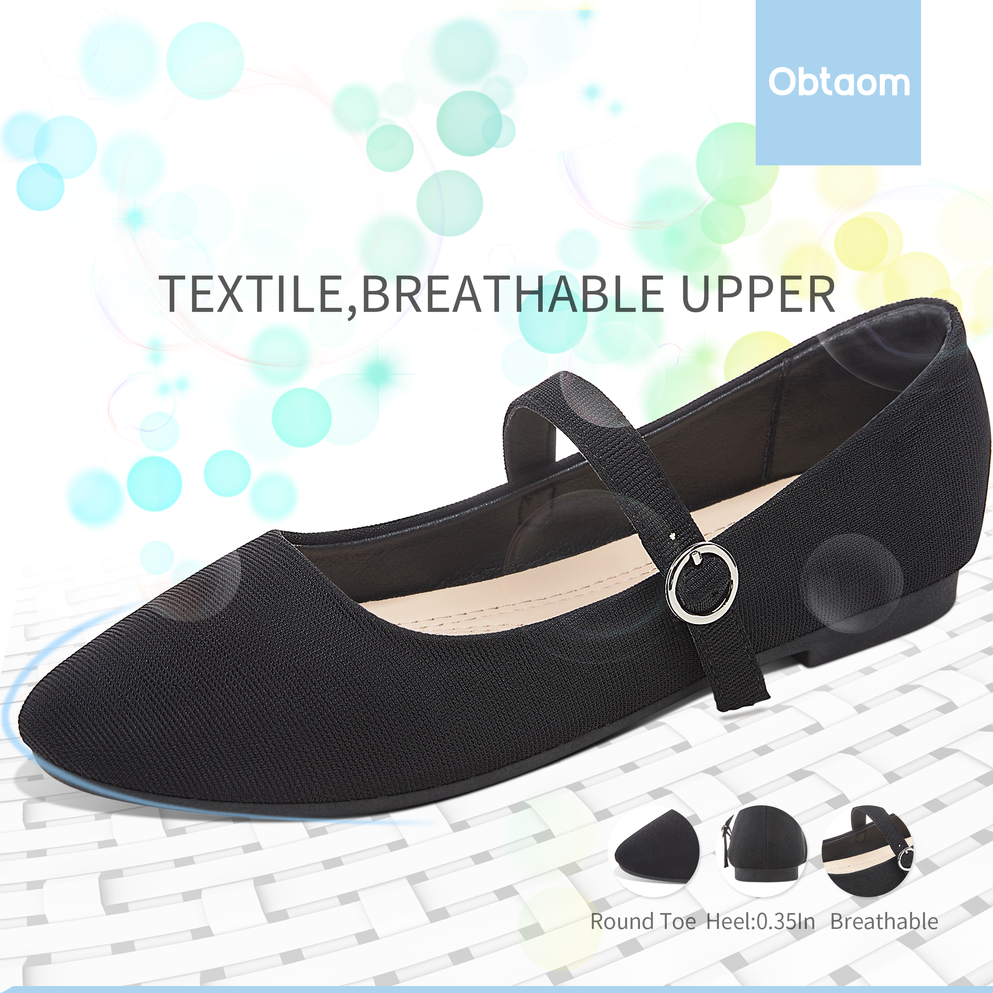 Obtaom Women's Mary Jane Ballet Flats photo 2