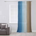 thumbnail image 3 of Blue Brown Semi Sheer Curtains Drapes for Living Room, Bedroom, French Doors Window 54 Inches Long, Gradient Wood Grain Farmhouse Country Rod Pocket Chiffon Curtain Drapery Voile Draperies Panel, 3 of 6