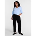 thumbnail image 2 of Terra & Sky Women's Plus Size V Neck Tee with Long Sleeves, Size 0X-5X, 2 of 5