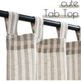 thumbnail image 2 of Tab Top Linen Kitchen Curtains 36 Inches Striped Tier Curtains Farmhouse Modern Cafe Style Small Window Treatments Airy Light Filtering Rod Pocket for Living Room Bathroom 2 Panels Taupe Grey, 2 of 8
