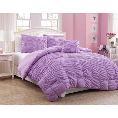 4 Piece Mandy Ruffle Comforter Set Aqua Walmart Com