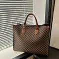 thumbnail image 4 of HUISZJ Retro Shoulder Bag, Large PU Leather Capacity Coffee Handbag, Vintage Shoulder Bag for Travel Commute Work (A), 4 of 7