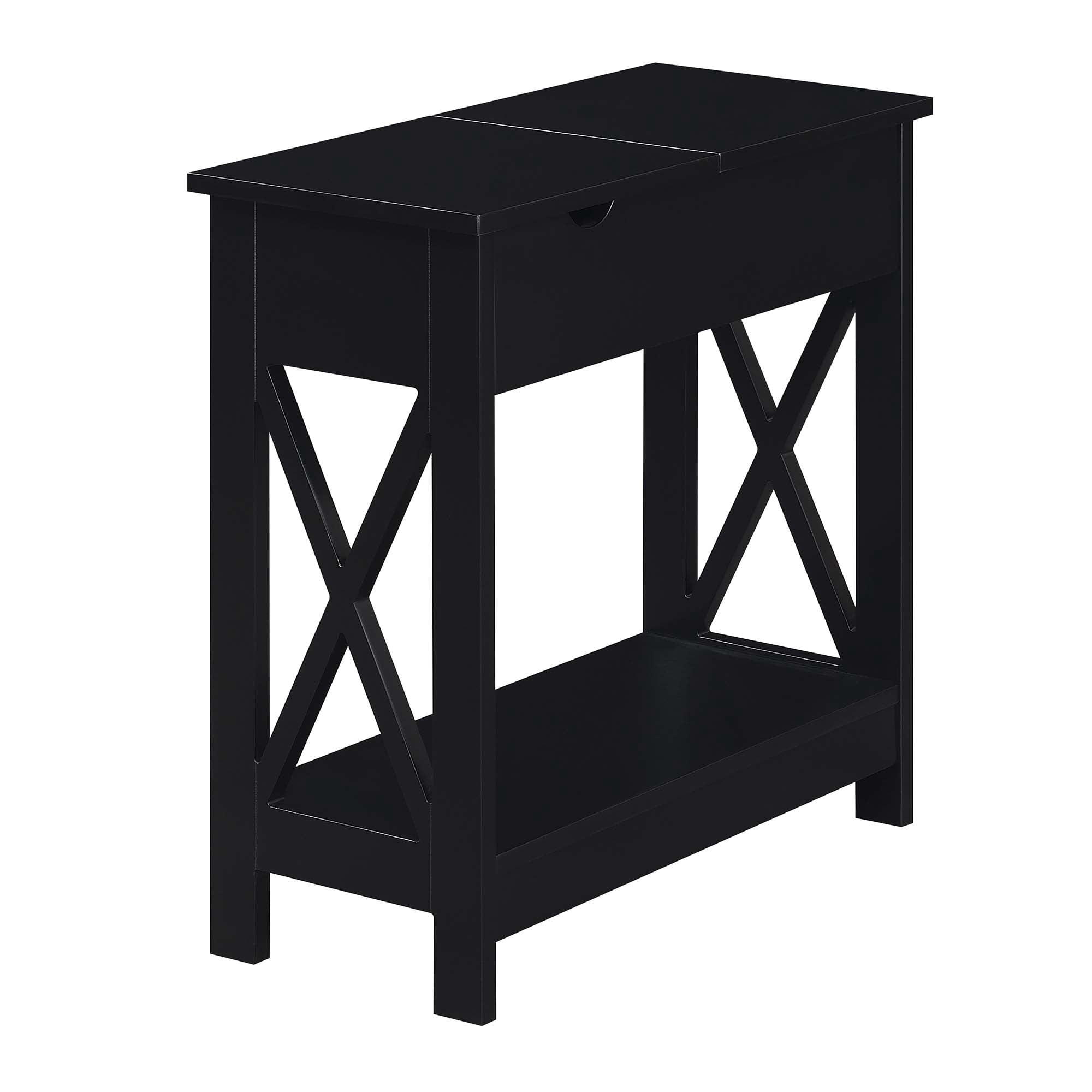 Convenience Concepts Oxford Flip Top End Table with Charging Station, Multiple Finishes