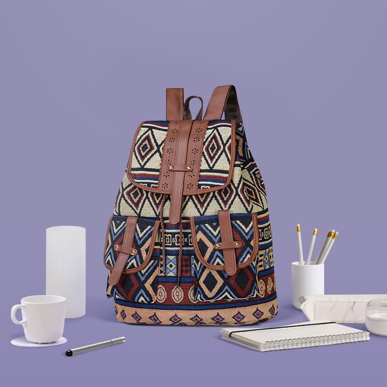 Tainini Vintage Embroidered Backpack Purse for Women Handbag  display picture 1