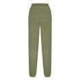 thumbnail image 4 of Hogleaql Women's Plus Size Fleece Jogger Sweatpants Comfy Workout Elastic Waist Pants with Pockets Athletic with Cinched Cuffs Drawstring Loose Sweatpants Green 2XL, 4 of 7