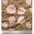 thumbnail image 1 of Soimoi Modal Satin Fabric Check & Roses Floral Fabric Prints by Yard 42 Inch Wide, 1 of 3