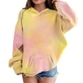 thumbnail image 4 of Mercatoo Kids Girls Tie Dye Hooded Sweatshirt Front Pocket Pullover Long Sleeve Tops Comfy Soft Outwear for Junior Girls, 4 of 7