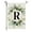 R, variant on Ins Style Monogram Garden Flag, 26 Letters Green Plant Printed Flax Yard Flag, Surname Initial Letter Decorative Banner, Rustic Linen Hanging Flag, Courtyard Entrance Outdoor Decorative Sign