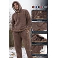 thumbnail image 6 of VUICANODON Men's Warm Fleece Hoodie Pajama Set Loose Loungewear For Men, 6 of 7