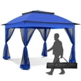 thumbnail image 4 of INTER HUT 11x11 Outdoor Pop up Gazebo Tent with Mesh Walls for Patio, Lawn, Backyard and Deck, Blue, 4 of 9