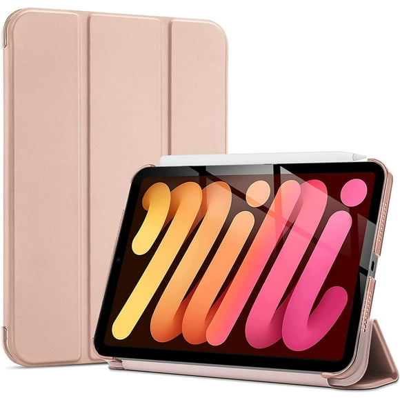 Coque pour iPad Mini 6 Coque 6ème Génération Stand Folio Mini Housse - Or Rose