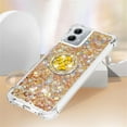 thumbnail image 5 of Glitter Clear Sparkly Bling Case for Motorola Moto G 5G (2023), Flowing Liquid Quicksand Cover with Diamond Ring Holder Case for Motorola Moto G 5G (2023)  Gold, 5 of 14