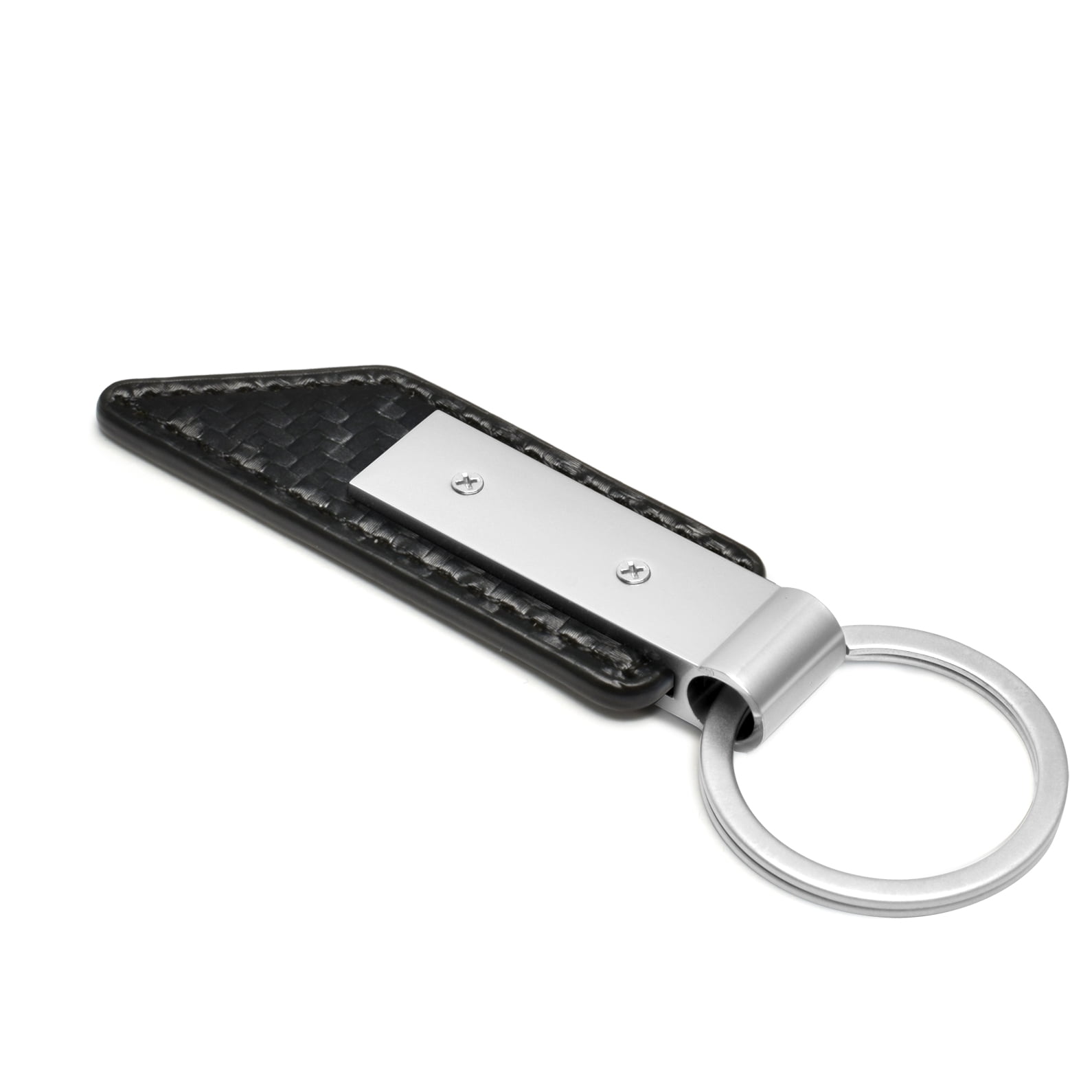 iPick Image for Ford Mustang GT Carbon Fiber Texture Black PU Leather Strap Key Chain, Official Licensed