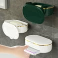 thumbnail image 2 of Lohuatrd Soap Box Multi-purpose Soap Dish Case Space-saving Wall Mounted Sponge Soap Drain Holder for Home Bathroom, 2 of 8