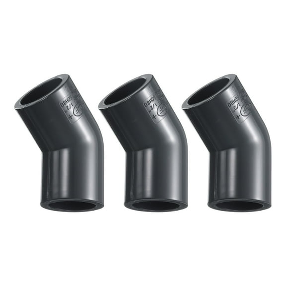 Uxcell 3Pcs 45 Degree Elbow Pipe Fitting 1/2" 2 Way Furniture Grade Connector