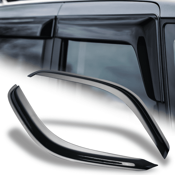 M-AUTO 2 Pcs Set Window Visor Deflector Sun Rain Guard Smoke Tinted Outside Mount for 1995-2004 Toyota Tacoma