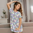 thumbnail image 3 of Sikiie Sea Turtles Print Women's Short-sleeved Nightdress, Round Neck Pullover Nightdress Pajamas Summer Home Wear, 3 of 6