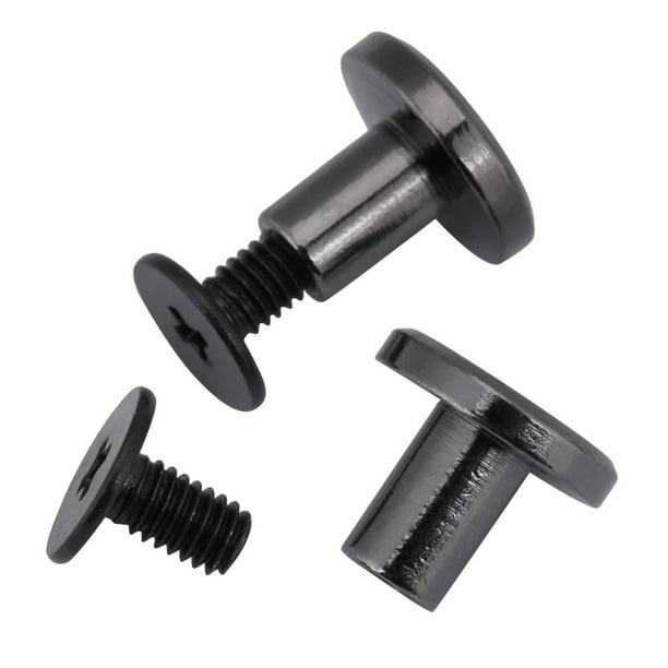 Tebru 20sets Brass Flat Head Belt Strap Rivets + Screw for Luggage