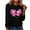 Black, variant on Ladies Breast Cancer Awareness Long Sleeve Women's Casual Fashions Solid Color Long Sleeve Blouse Round Neck Tops T-Shirt Black