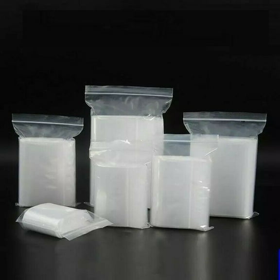 100Pcs Small Clear Plastic Bag Food Packaging Pouches Grip Self Seal Resealable Baggies Baggy Home Storage Bags