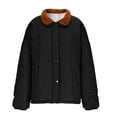thumbnail image 5 of DHFJKG Quilted Padded Jackets For Women Long Sleeve Snap Button Collared Loose Fit Lightweight Coat Comfort Outerwear, 5 of 5