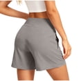 thumbnail image 4 of hoksml Women High Waist Quick Dry Hiking Shorts, Elastic Waist Athletic Shorts with Zipper Pockets, 4 of 7