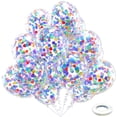 thumbnail image 1 of Globos de látex Bezente Rainbow Multicolor Confeti 30 cm 60 unidades, 1 of 7