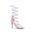 thumbnail image 1 of BLISSFUL STEP Sandales à Talon Aiguille à Brides et Lacets pour Femmes Violet 8,5, 1 of 7