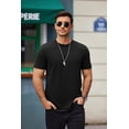 thumbnail image 4 of COOFANDY Mens Muscle T Shirts Casual Short Sleeve Shirt Crew Neck Cotton Tee Shirts 1-2 Pack Athletic Gym Shirts Basics Workout Shirts, 4 of 5