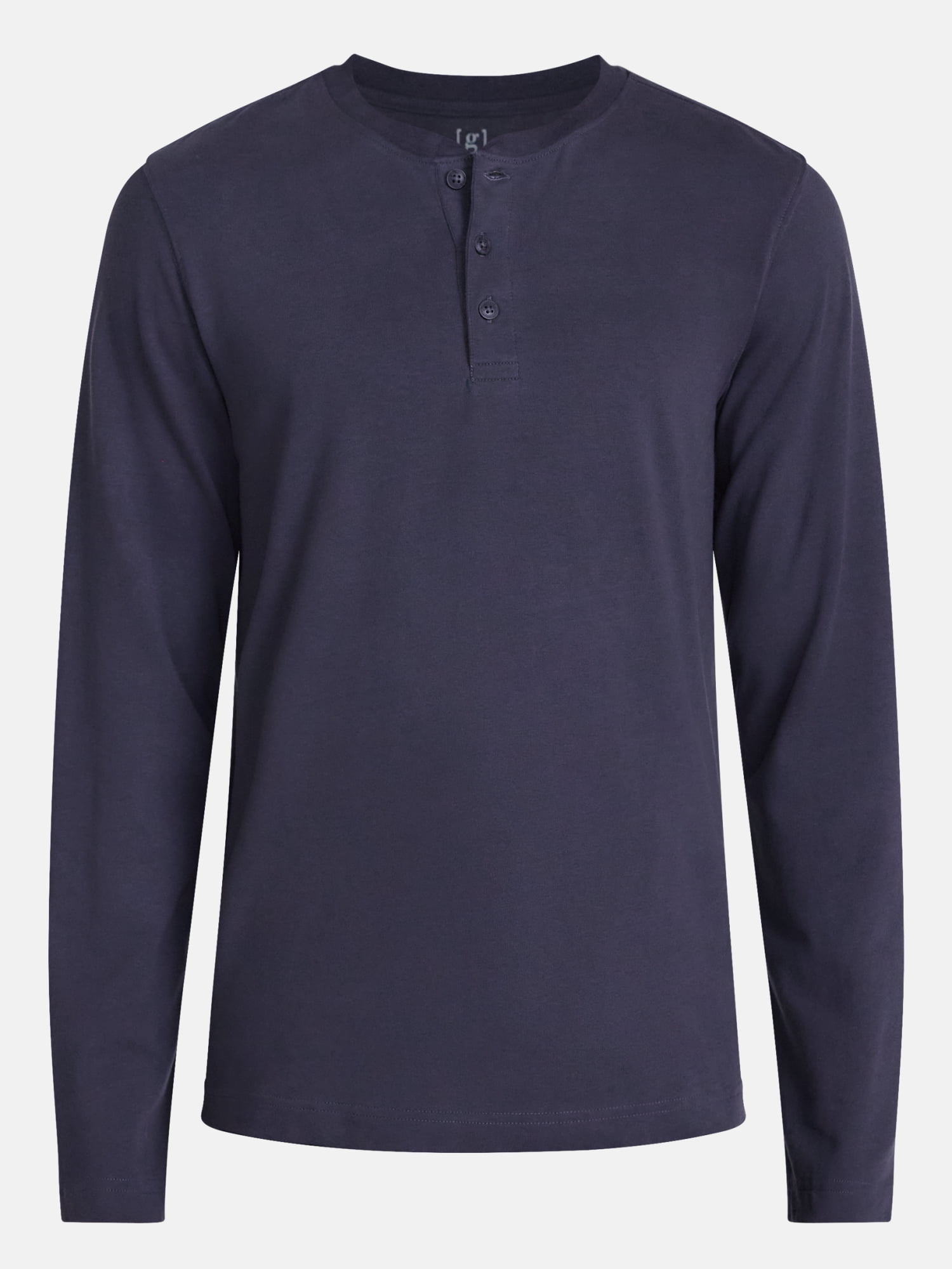 George Men's Henley Shirt with Long Sleeves, Sizes S-5XB