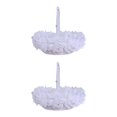 thumbnail image 2 of Ounissouiy Cesta de flores para niñas, encaje, romántico, occidental, para fiesta de boda, novia, pétalos de caramelo, organizador, contenedor Blanco 2Conjunto, 2 of 6