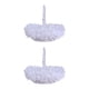 thumbnail image 4 of Inteprter Cesta de flores para niñas, mango de diamantes de imitación, pluma de encaje, organizador de fiesta de boda occidental romántico, contenedor Blanco 2piezas Inteprter CBP487863, 4 of 5