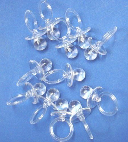 *CLEARANCE* Pack of 24 Pink Acrylic Dummy Pacifiers