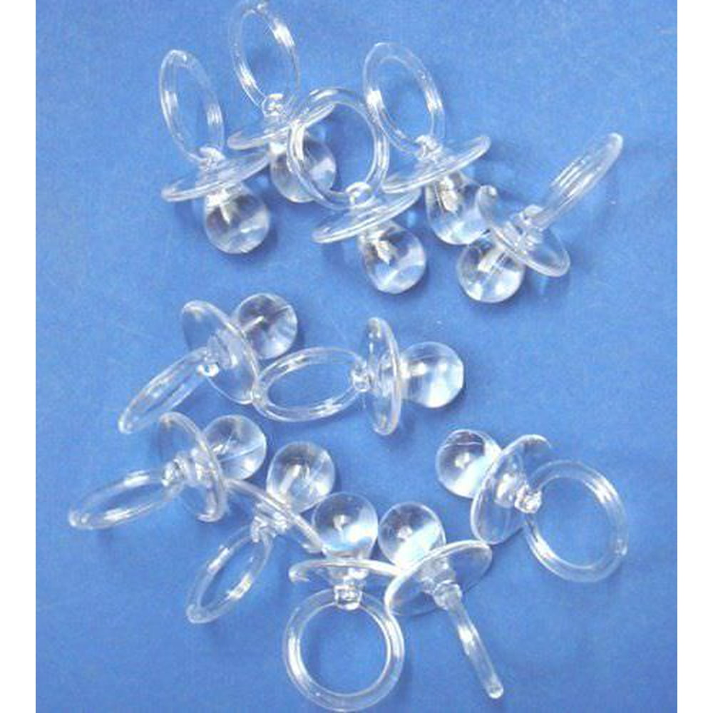 Large Acrylic Baby Pacifiers Baby Shower Favor Pink Yellow Blue Clear