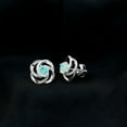 thumbnail image 3 of Rosec Jewels 1.25 CT Ethiopian Opal and Diamond Swirl Stud Earrings for Women, 10K White Gold, 3 of 9