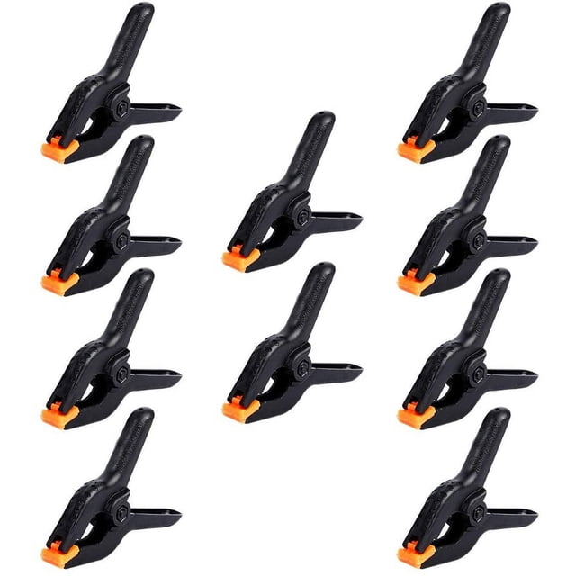Apuakthei 10 paquetes de abrazaderas de resorte pequeñas de plástico profesionales de 3 pulgadas resistentes para manualidades o clips de plástico y clips de fondo Abrazaderas para soporte de fondo,