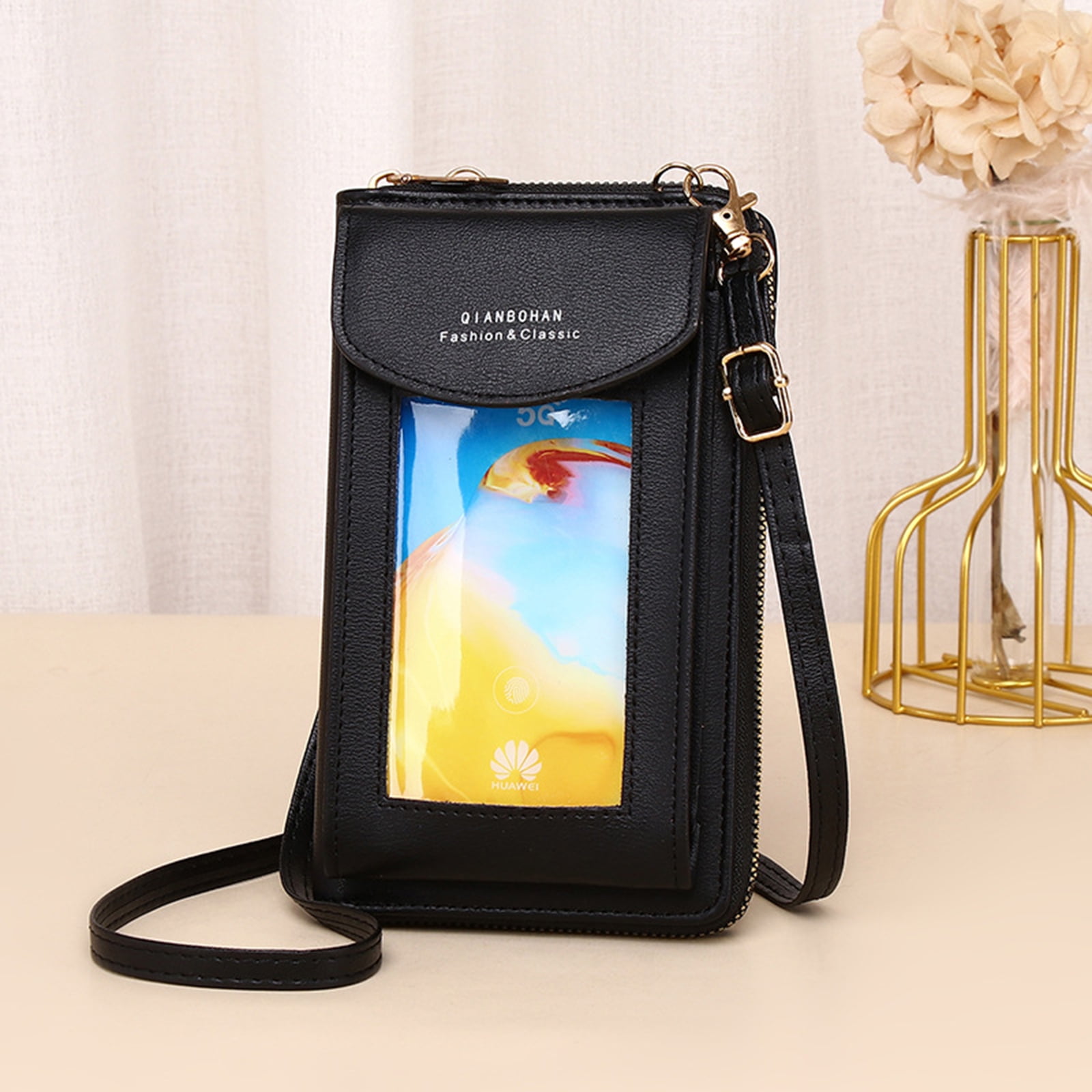 Womens Crossbody Cell Phone Purse Holder Wallet, PU Leather Crossbody