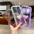 thumbnail image 5 of Compatible with Samsung Galaxy A15 5G Phone Case 6.5", Cute 3D Love Heart Aesthetic Curly Wavy Non-Slip Clear Transparent Camera Protect Soft Silicone Shockproof Cover for Women (Black), 5 of 12