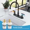 thumbnail image 2 of Black Kitchen Faucets High Arc 360°Rotating Spout Kitchen Sink Faucet 2 Handle 8 Inch Centerset Kitchen Faucet, 2 of 8
