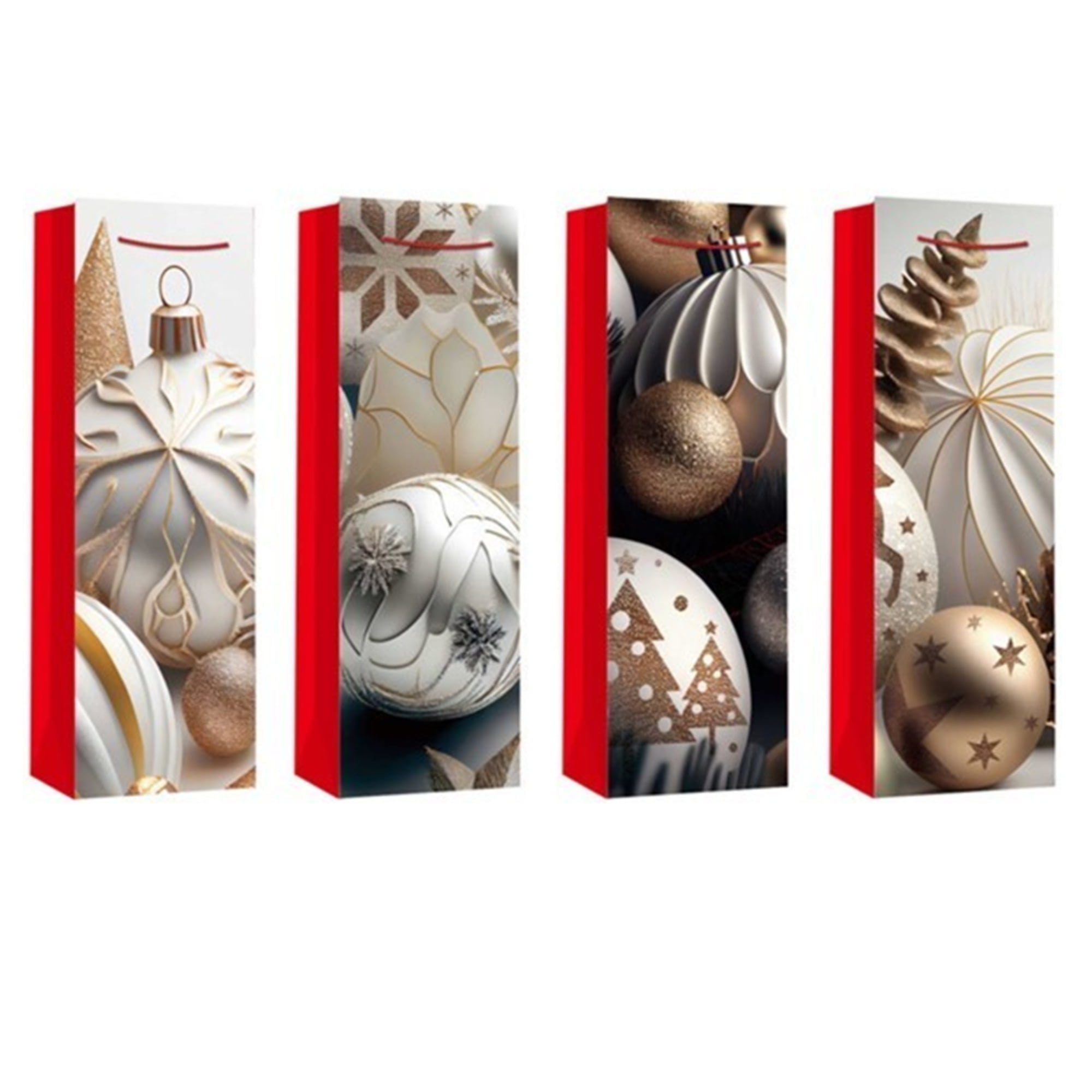 Christmas Wine Gift Bags (Ornaments) (Asstd) - Set of 12
