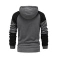 thumbnail image 4 of Wo-Fusoul Men's Fleece Hooded Sweatshirt， Color Block Warm Jacket， Windproof Full Zip Casual Pullover with Pockets for Daily Wear and Outdoor Activities, 4 of 7