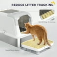 thumbnail image 5 of PawHut Stainless Steel Litter Box with Lid, Extra Large Cat Litter Box with High Sided, Front-Entry and Top-Exit, Scoop, Deodorizer Bag, Pedal, 5 of 9