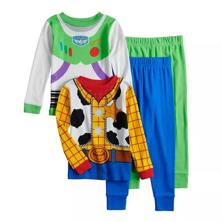 Toy Story Toddler Boy's 4-Pc. Woody and Buzz Lighttyear Costume Pajama Set, Size 4T